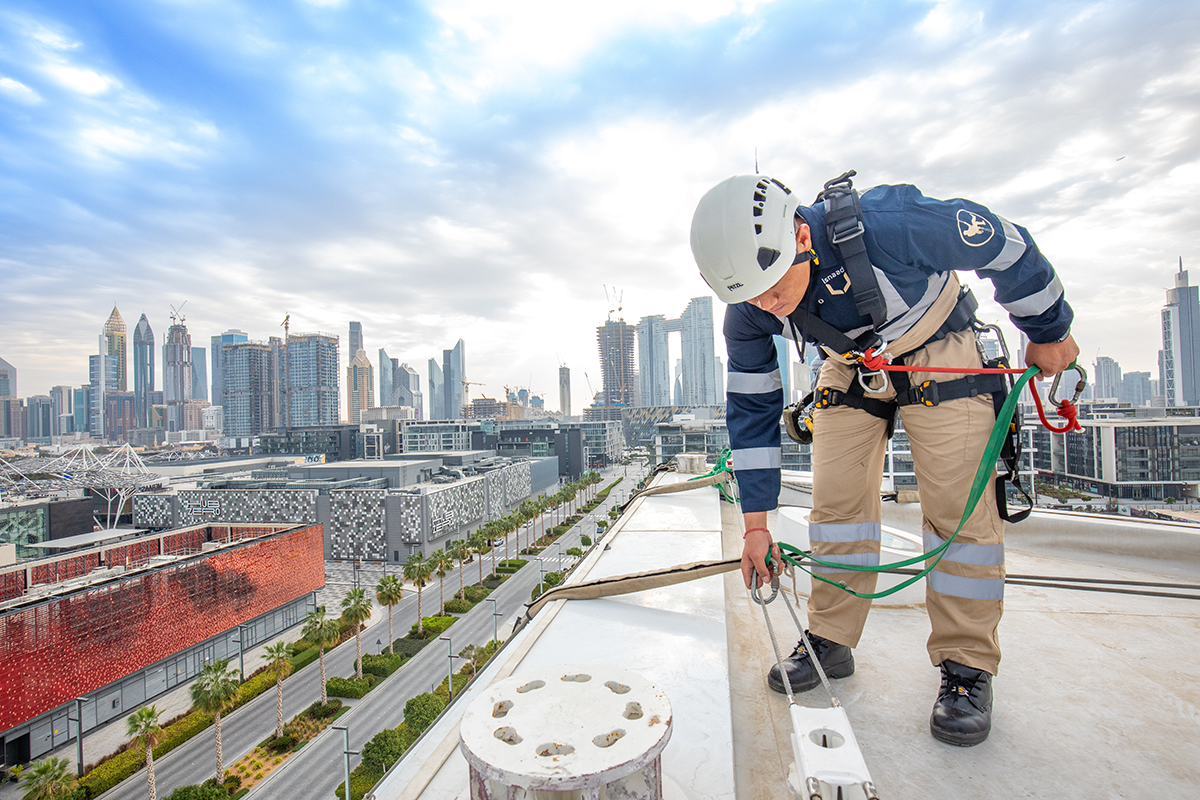 Rope Access and High-Level Facade Cleaning By Our Subsidiary Isnaad : Imdaad